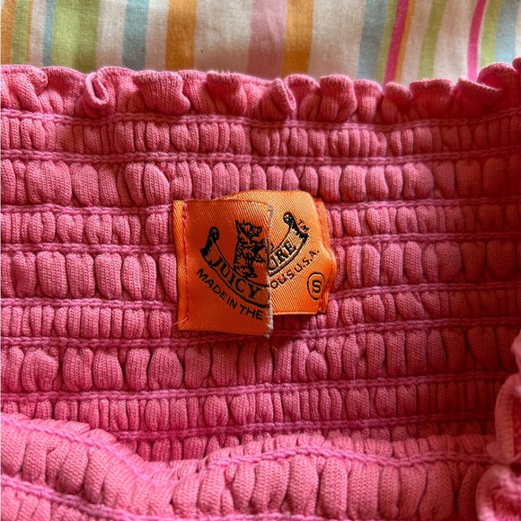 Rare Vintage Juicy Couture terrycloth smocked strapless babydoll dress, small - Picture 7 of 14